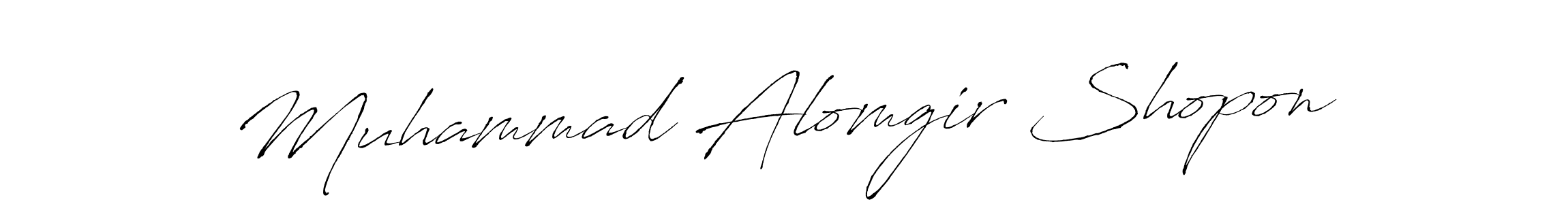 Make a beautiful signature design for name Muhammad Alomgir Shopon. With this signature (Antro_Vectra) style, you can create a handwritten signature for free. Muhammad Alomgir Shopon signature style 6 images and pictures png