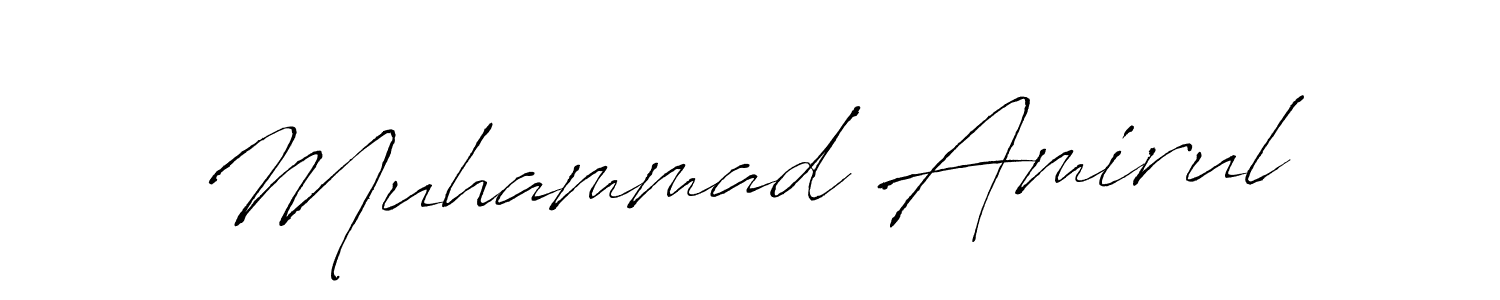 Create a beautiful signature design for name Muhammad Amirul. With this signature (Antro_Vectra) fonts, you can make a handwritten signature for free. Muhammad Amirul signature style 6 images and pictures png