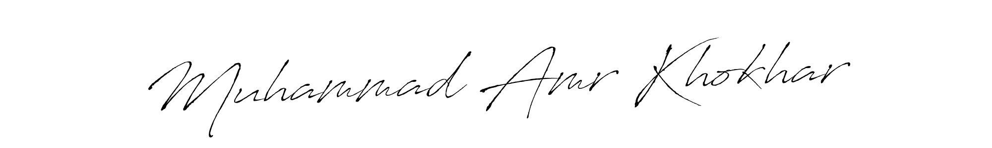 if you are searching for the best signature style for your name Muhammad Amr Khokhar. so please give up your signature search. here we have designed multiple signature styles  using Antro_Vectra. Muhammad Amr Khokhar signature style 6 images and pictures png