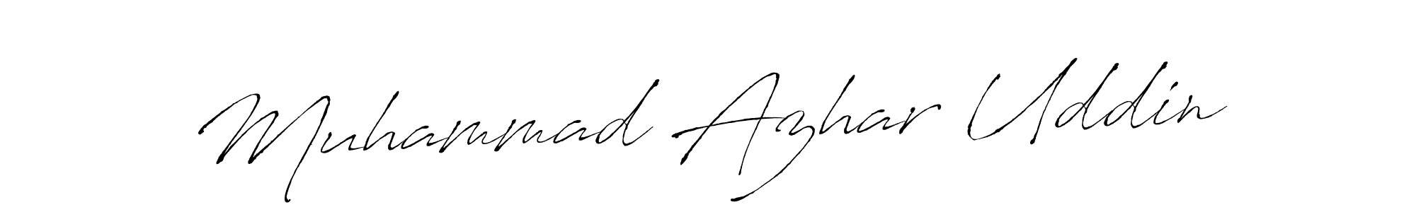 The best way (Antro_Vectra) to make a short signature is to pick only two or three words in your name. The name Muhammad Azhar Uddin include a total of six letters. For converting this name. Muhammad Azhar Uddin signature style 6 images and pictures png