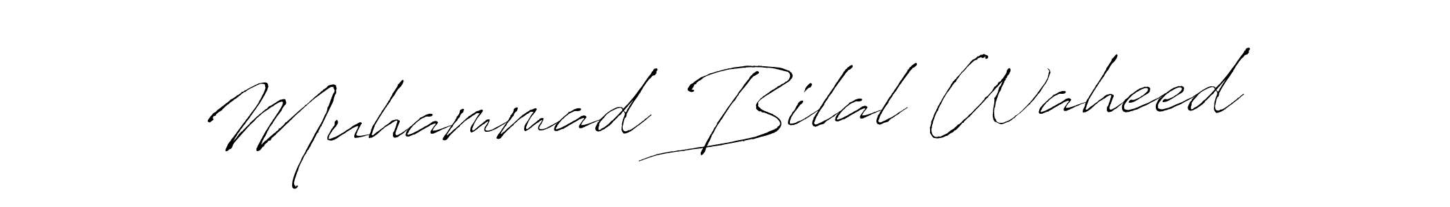 How to make Muhammad Bilal Waheed name signature. Use Antro_Vectra style for creating short signs online. This is the latest handwritten sign. Muhammad Bilal Waheed signature style 6 images and pictures png