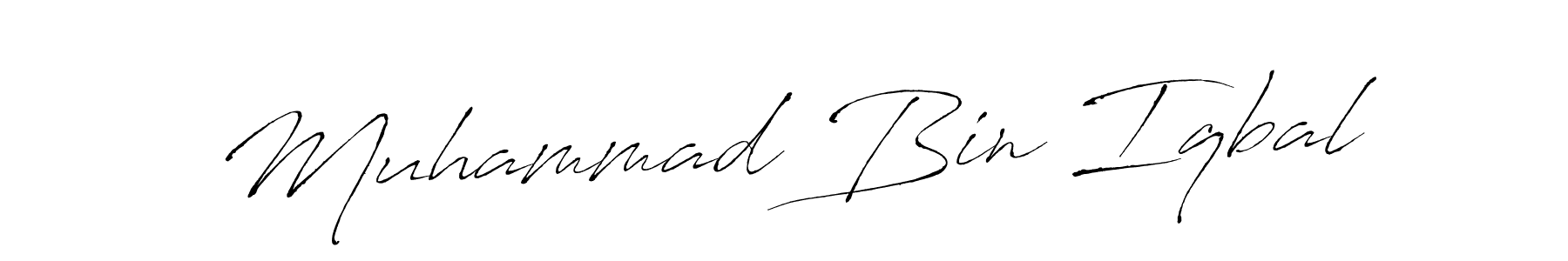 Use a signature maker to create a handwritten signature online. With this signature software, you can design (Antro_Vectra) your own signature for name Muhammad Bin Iqbal. Muhammad Bin Iqbal signature style 6 images and pictures png