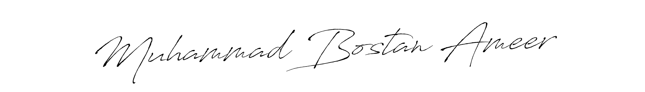 Design your own signature with our free online signature maker. With this signature software, you can create a handwritten (Antro_Vectra) signature for name Muhammad Bostan Ameer. Muhammad Bostan Ameer signature style 6 images and pictures png