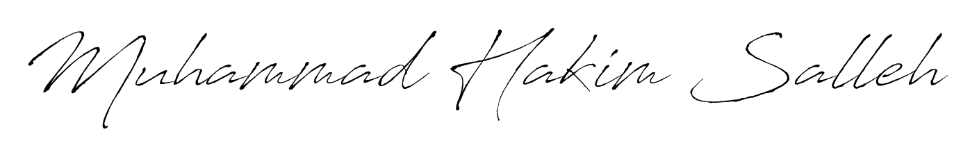 Create your official email sign-off with Muhammad Hakim Salleh name in Antro_Vectra style. Crisp, clean, and perfectly legible across all screens. Muhammad Hakim Salleh signature style 6 images and pictures png