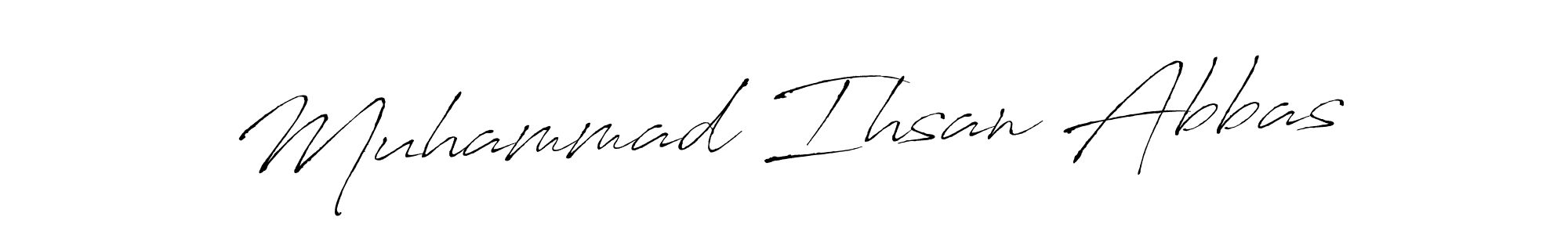 How to make Muhammad Ihsan Abbas name signature. Use Antro_Vectra style for creating short signs online. This is the latest handwritten sign. Muhammad Ihsan Abbas signature style 6 images and pictures png
