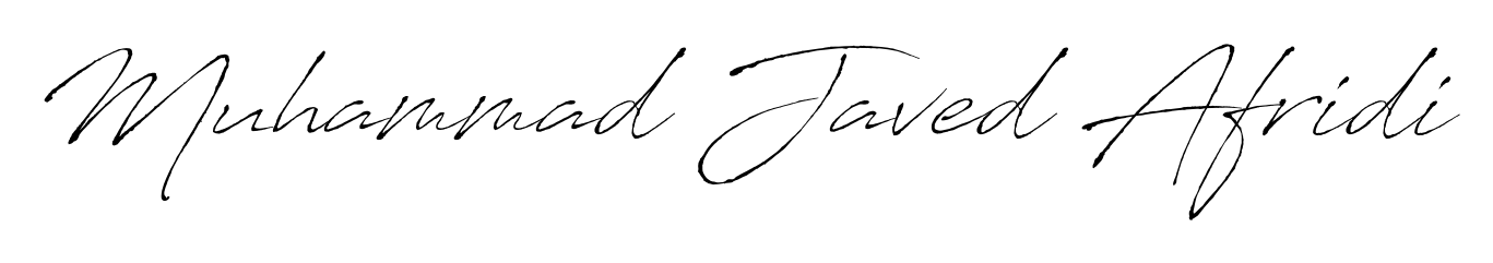 The Antro_Vectra font transforms the name Muhammad Javed Afridi into an executive sign with sharp precision and distinguished character. Muhammad Javed Afridi signature style 6 images and pictures png