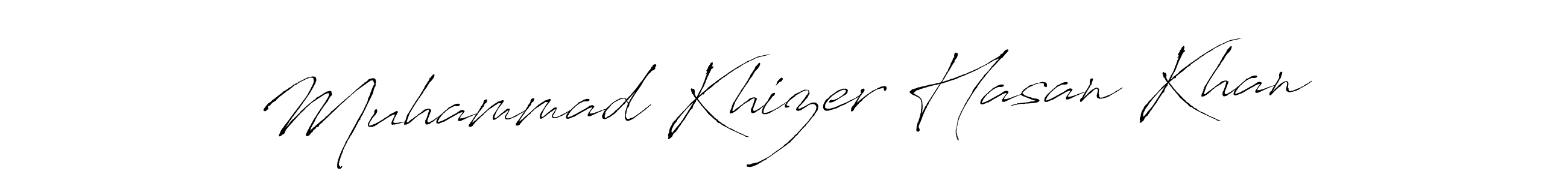 Antro_Vectra is a professional signature style that is perfect for those who want to add a touch of class to their signature. It is also a great choice for those who want to make their signature more unique. Get Muhammad Khizer Hasan Khan name to fancy signature for free. Muhammad Khizer Hasan Khan signature style 6 images and pictures png