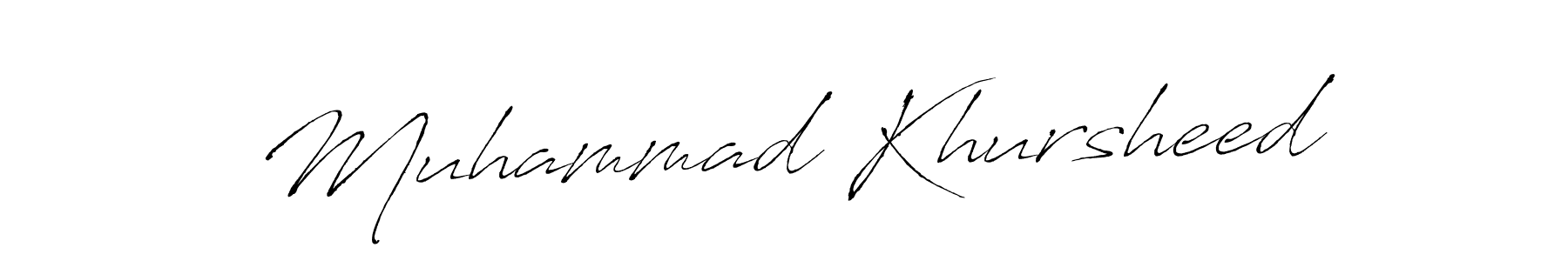 Antro_Vectra is a professional signature style that is perfect for those who want to add a touch of class to their signature. It is also a great choice for those who want to make their signature more unique. Get Muhammad Khursheed name to fancy signature for free. Muhammad Khursheed signature style 6 images and pictures png