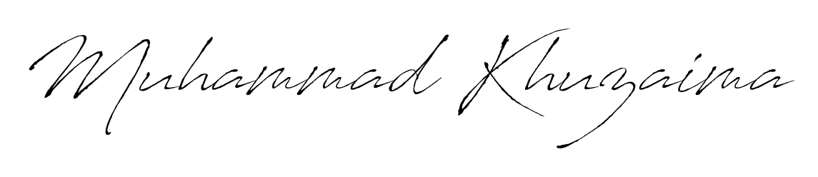 Give your name Muhammad Khuzaima an exquisite flair with the Antro_Vectra script font. Ideal for contracts, resumes, and formal letterheads. Muhammad Khuzaima signature style 6 images and pictures png