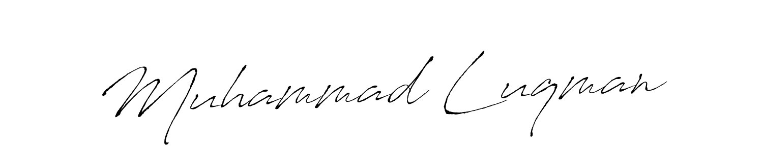 The best way (Antro_Vectra) to make a short signature is to pick only two or three words in your name. The name Muhammad Luqman include a total of six letters. For converting this name. Muhammad Luqman signature style 6 images and pictures png