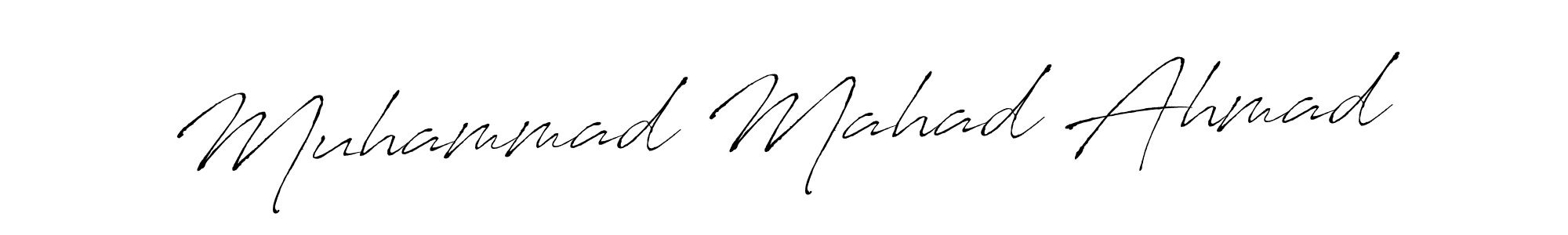 The best way (Antro_Vectra) to make a short signature is to pick only two or three words in your name. The name Muhammad Mahad Ahmad include a total of six letters. For converting this name. Muhammad Mahad Ahmad signature style 6 images and pictures png