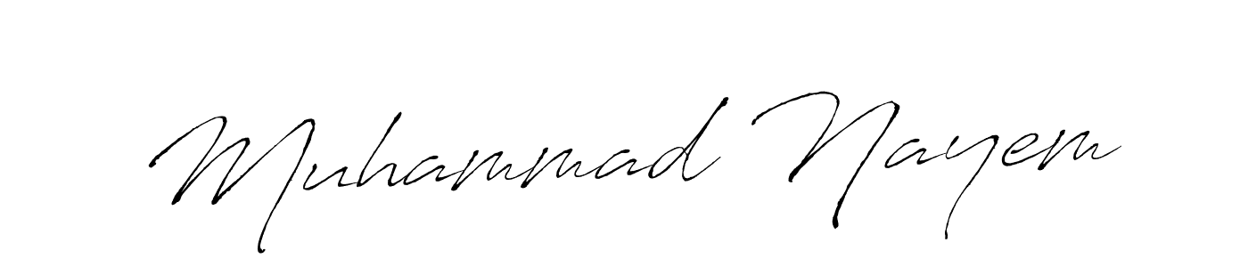 Make a beautiful signature design for name Muhammad Nayem. With this signature (Antro_Vectra) style, you can create a handwritten signature for free. Muhammad Nayem signature style 6 images and pictures png