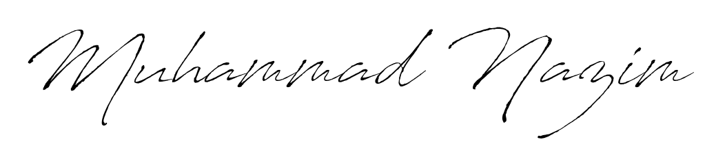 An effortless, minimalist signature concept for Muhammad Nazim using Antro_Vectra design. Clean lines that look great on any document. Muhammad Nazim signature style 6 images and pictures png