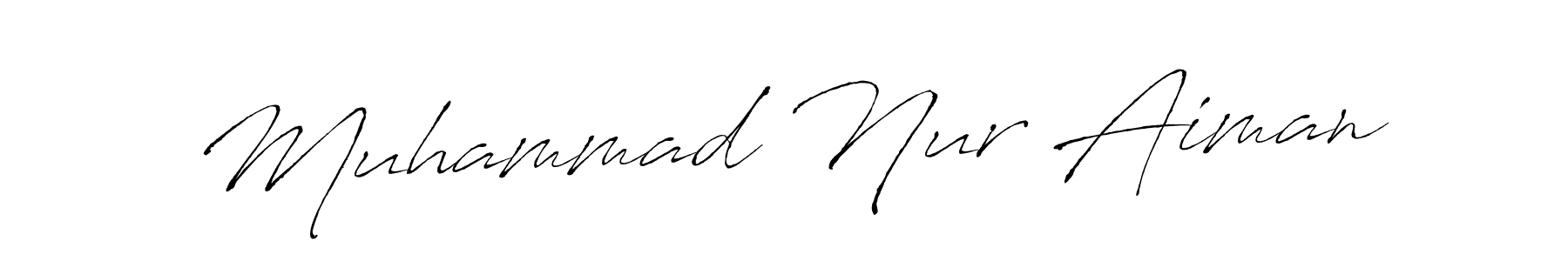 Design your own signature with our free online signature maker. With this signature software, you can create a handwritten (Antro_Vectra) signature for name Muhammad Nur Aiman. Muhammad Nur Aiman signature style 6 images and pictures png