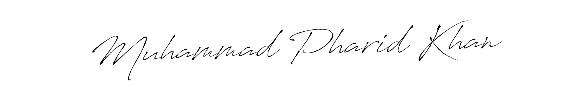 if you are searching for the best signature style for your name Muhammad Pharid Khan. so please give up your signature search. here we have designed multiple signature styles  using Antro_Vectra. Muhammad Pharid Khan signature style 6 images and pictures png
