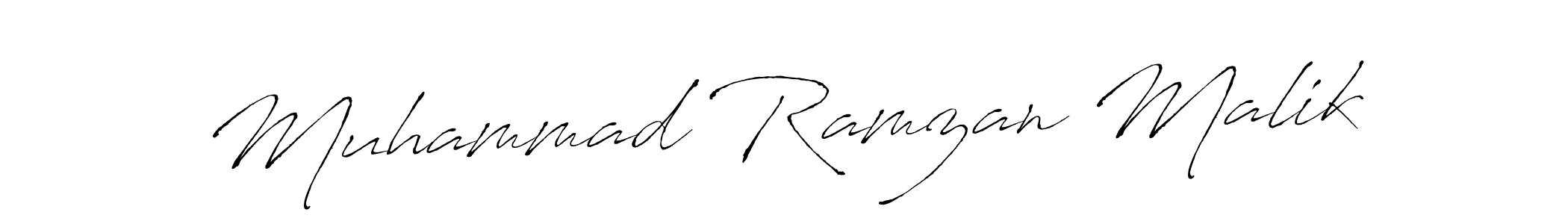 Make a beautiful signature design for name Muhammad Ramzan Malik. With this signature (Antro_Vectra) style, you can create a handwritten signature for free. Muhammad Ramzan Malik signature style 6 images and pictures png