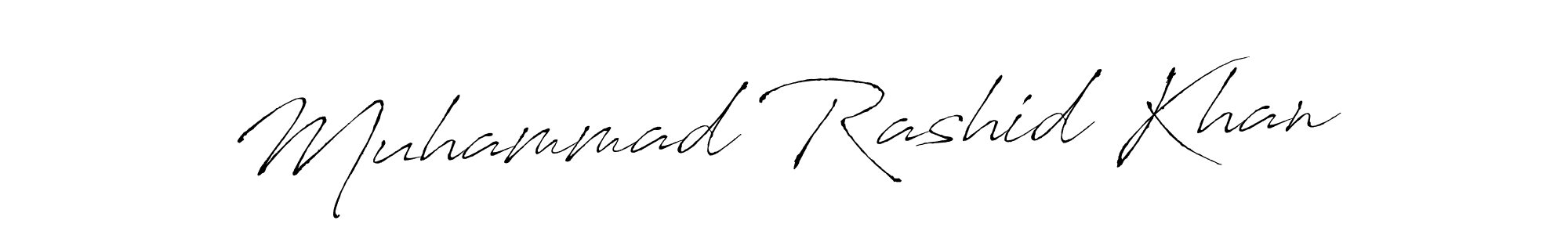 Make a beautiful signature design for name Muhammad Rashid Khan. With this signature (Antro_Vectra) style, you can create a handwritten signature for free. Muhammad Rashid Khan signature style 6 images and pictures png