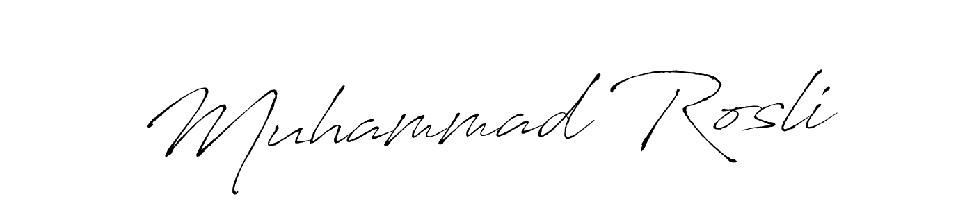 Muhammad Rosli stylish signature style. Best Handwritten Sign (Antro_Vectra) for my name. Handwritten Signature Collection Ideas for my name Muhammad Rosli. Muhammad Rosli signature style 6 images and pictures png