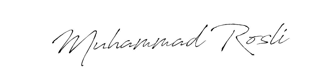 Use a signature maker to create a handwritten signature online. With this signature software, you can design (Antro_Vectra) your own signature for name Muhammad Rosli. Muhammad Rosli signature style 6 images and pictures png