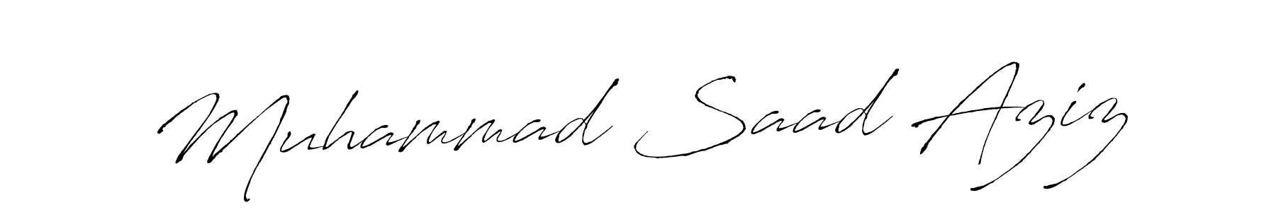 How to make Muhammad Saad Aziz name signature. Use Antro_Vectra style for creating short signs online. This is the latest handwritten sign. Muhammad Saad Aziz signature style 6 images and pictures png