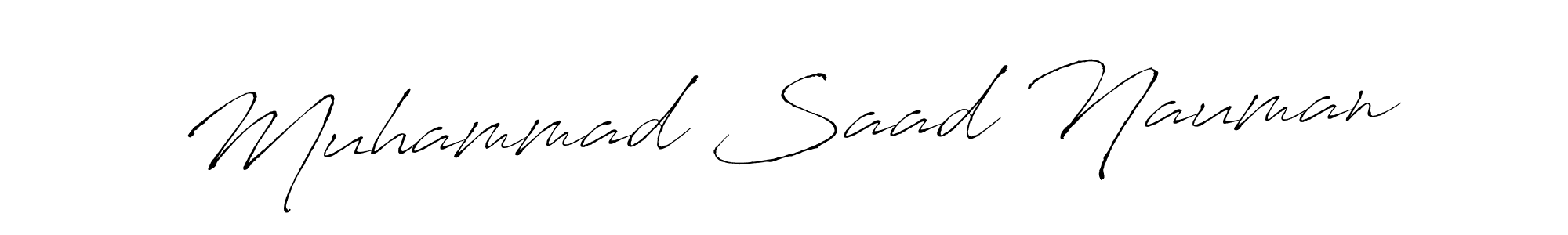How to make Muhammad Saad Nauman name signature. Use Antro_Vectra style for creating short signs online. This is the latest handwritten sign. Muhammad Saad Nauman signature style 6 images and pictures png