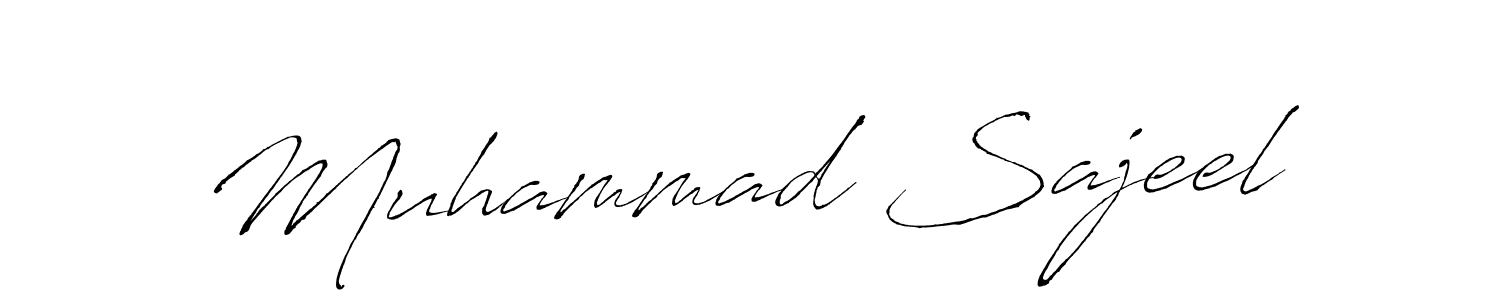 Make a beautiful signature design for name Muhammad Sajeel. With this signature (Antro_Vectra) style, you can create a handwritten signature for free. Muhammad Sajeel signature style 6 images and pictures png