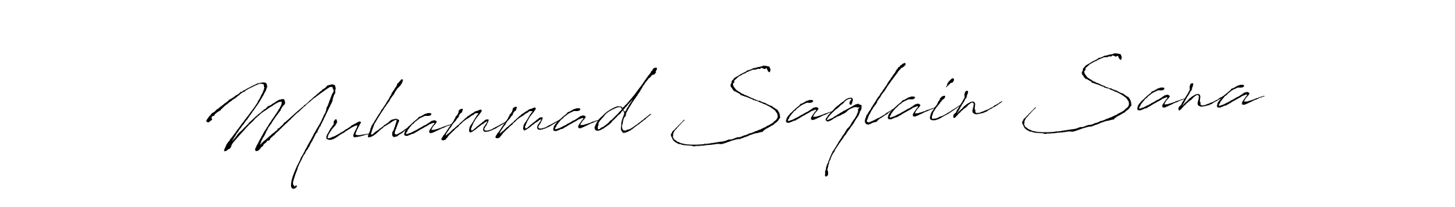 Muhammad Saqlain Sana stylish signature style. Best Handwritten Sign (Antro_Vectra) for my name. Handwritten Signature Collection Ideas for my name Muhammad Saqlain Sana. Muhammad Saqlain Sana signature style 6 images and pictures png