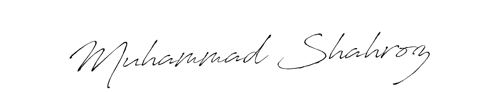 Design your own signature with our free online signature maker. With this signature software, you can create a handwritten (Antro_Vectra) signature for name Muhammad Shahroz. Muhammad Shahroz signature style 6 images and pictures png