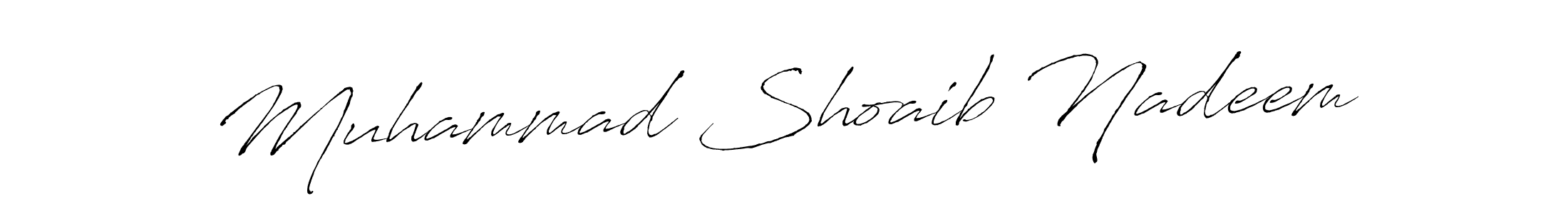 How to make Muhammad Shoaib Nadeem name signature. Use Antro_Vectra style for creating short signs online. This is the latest handwritten sign. Muhammad Shoaib Nadeem signature style 6 images and pictures png