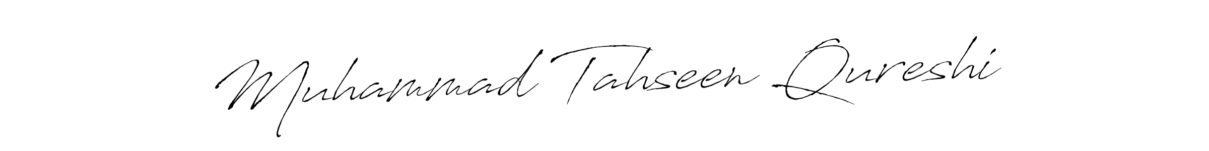 This is the best signature style for the Muhammad Tahseen Qureshi name. Also you like these signature font (Antro_Vectra). Mix name signature. Muhammad Tahseen Qureshi signature style 6 images and pictures png