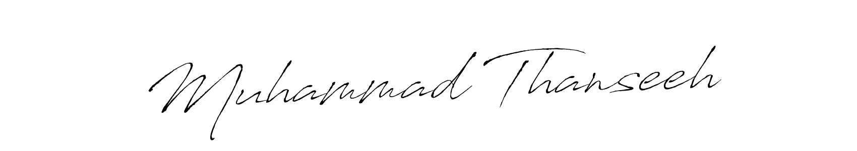 Design your own signature with our free online signature maker. With this signature software, you can create a handwritten (Antro_Vectra) signature for name Muhammad Thanseeh. Muhammad Thanseeh signature style 6 images and pictures png