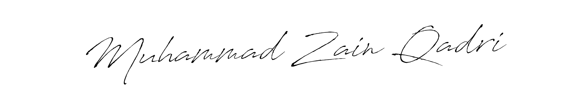 How to make Muhammad Zain Qadri name signature. Use Antro_Vectra style for creating short signs online. This is the latest handwritten sign. Muhammad Zain Qadri signature style 6 images and pictures png