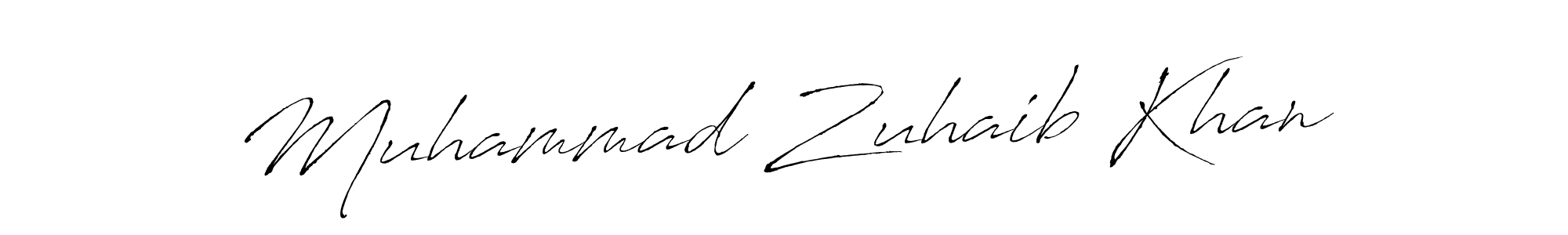 How to make Muhammad Zuhaib Khan name signature. Use Antro_Vectra style for creating short signs online. This is the latest handwritten sign. Muhammad Zuhaib Khan signature style 6 images and pictures png