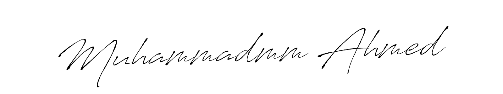 Antro_Vectra is a professional signature style that is perfect for those who want to add a touch of class to their signature. It is also a great choice for those who want to make their signature more unique. Get Muhammadmm Ahmed name to fancy signature for free. Muhammadmm Ahmed signature style 6 images and pictures png