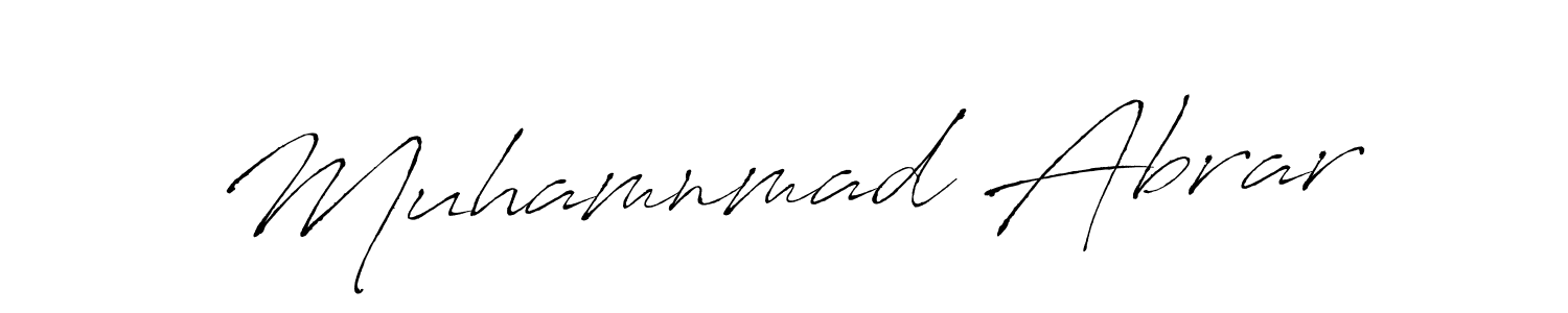 Also we have Muhamnmad Abrar name is the best signature style. Create professional handwritten signature collection using Antro_Vectra autograph style. Muhamnmad Abrar signature style 6 images and pictures png