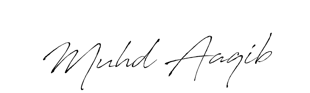 How to make Muhd Aaqib name signature. Use Antro_Vectra style for creating short signs online. This is the latest handwritten sign. Muhd Aaqib signature style 6 images and pictures png