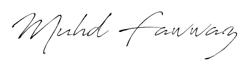 Create your official email sign-off with Muhd Fawwaz name in Antro_Vectra style. Crisp, clean, and perfectly legible across all screens. Muhd Fawwaz signature style 6 images and pictures png