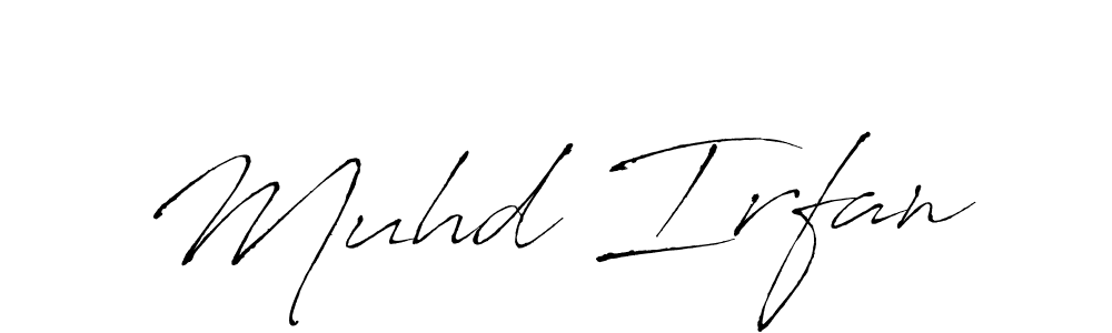 How to make Muhd Irfan name signature. Use Antro_Vectra style for creating short signs online. This is the latest handwritten sign. Muhd Irfan signature style 6 images and pictures png