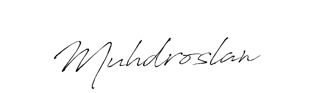 if you are searching for the best signature style for your name Muhdroslan. so please give up your signature search. here we have designed multiple signature styles  using Antro_Vectra. Muhdroslan signature style 6 images and pictures png