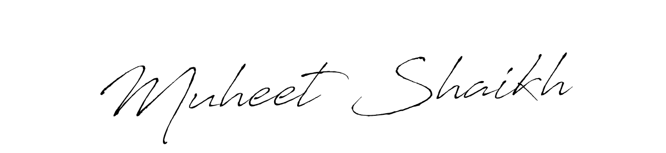 Make a beautiful signature design for name Muheet Shaikh. With this signature (Antro_Vectra) style, you can create a handwritten signature for free. Muheet Shaikh signature style 6 images and pictures png