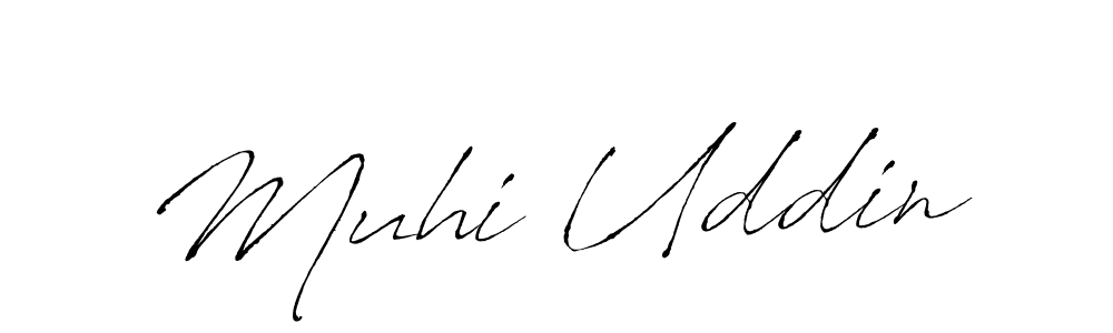 Make a beautiful signature design for name Muhi Uddin. With this signature (Antro_Vectra) style, you can create a handwritten signature for free. Muhi Uddin signature style 6 images and pictures png