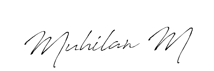 Similarly Antro_Vectra is the best handwritten signature design. Signature creator online .You can use it as an online autograph creator for name Muhilan M. Muhilan M signature style 6 images and pictures png