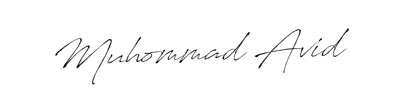 Use a signature maker to create a handwritten signature online. With this signature software, you can design (Antro_Vectra) your own signature for name Muhommad Avid. Muhommad Avid signature style 6 images and pictures png