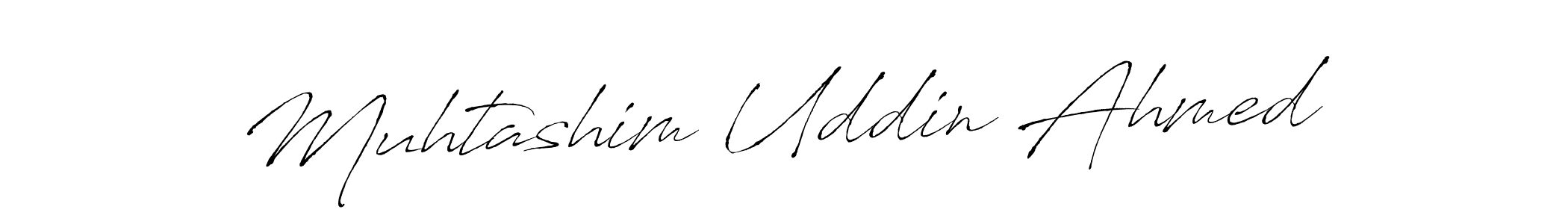 How to make Muhtashim Uddin Ahmed name signature. Use Antro_Vectra style for creating short signs online. This is the latest handwritten sign. Muhtashim Uddin Ahmed signature style 6 images and pictures png