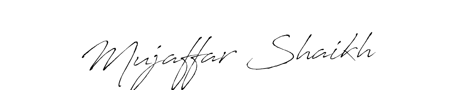How to make Mujaffar Shaikh name signature. Use Antro_Vectra style for creating short signs online. This is the latest handwritten sign. Mujaffar Shaikh signature style 6 images and pictures png