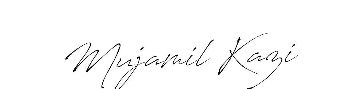 You should practise on your own different ways (Antro_Vectra) to write your name (Mujamil Kazi) in signature. don't let someone else do it for you. Mujamil Kazi signature style 6 images and pictures png