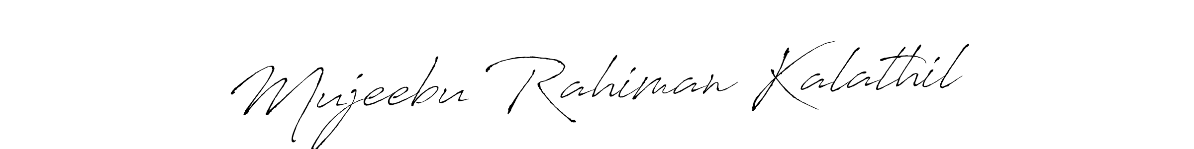You should practise on your own different ways (Antro_Vectra) to write your name (Mujeebu Rahiman Kalathil) in signature. don't let someone else do it for you. Mujeebu Rahiman Kalathil signature style 6 images and pictures png