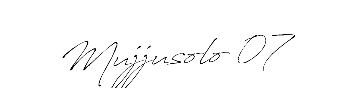 Use a signature maker to create a handwritten signature online. With this signature software, you can design (Antro_Vectra) your own signature for name Mujjusolo 07. Mujjusolo 07 signature style 6 images and pictures png