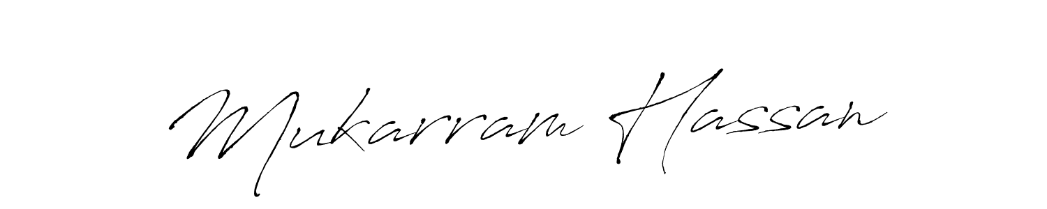 Design your own signature with our free online signature maker. With this signature software, you can create a handwritten (Antro_Vectra) signature for name Mukarram Hassan. Mukarram Hassan signature style 6 images and pictures png