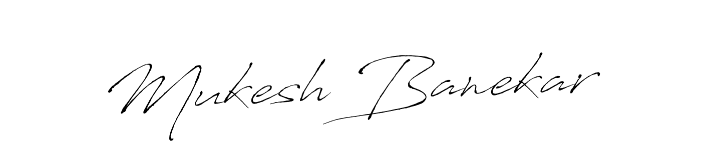 How to make Mukesh Banekar name signature. Use Antro_Vectra style for creating short signs online. This is the latest handwritten sign. Mukesh Banekar signature style 6 images and pictures png